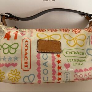 COACH Vinyl Leatherware EST. 1941 Mini Bag Y2K Multicolor Vibrant Patterns